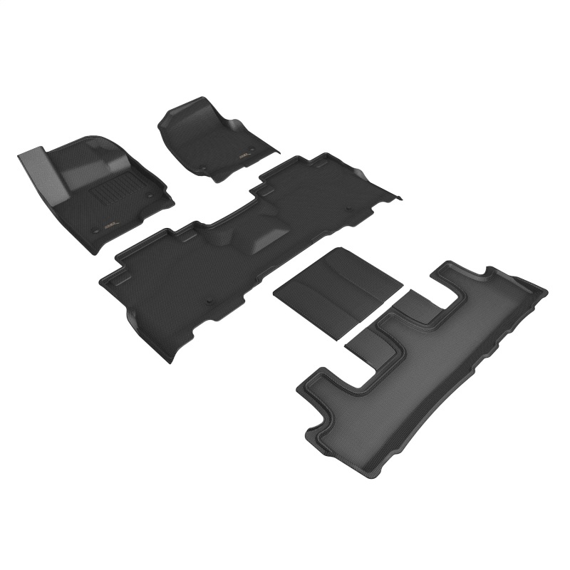 Ford Expedition Max Floor Mat Set - Front + Rear - 3D MAXpider - Kagu Series - Black - `18-`23 Ford Expedition Max Floor Mat Set - Front + Rear - 3D MAXpider - Kagu Series - Black - `18-`23